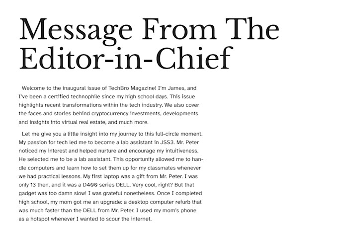 proofread and edit your magazine as a ghost chief editor